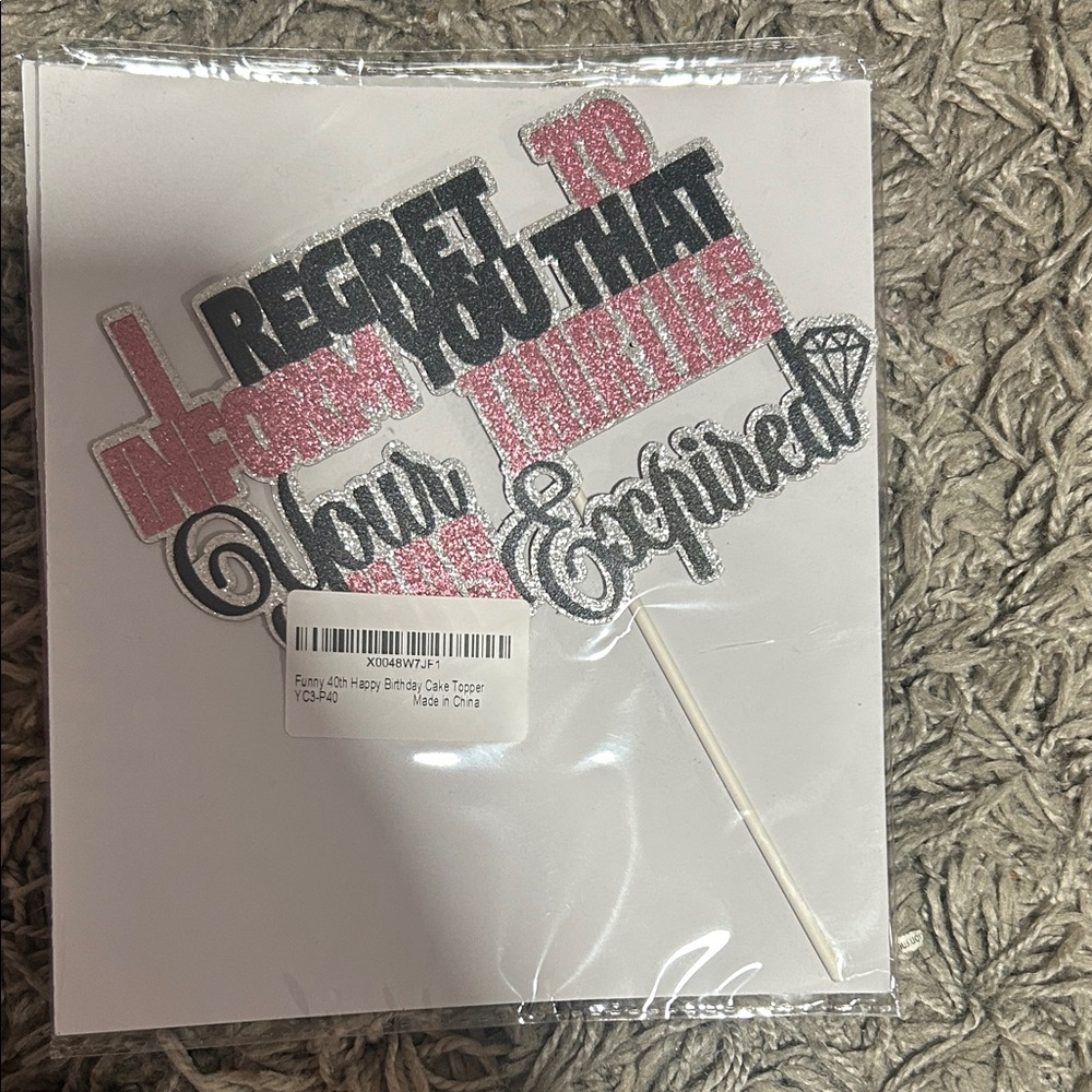 Turning 40, Thirties Cake Topper